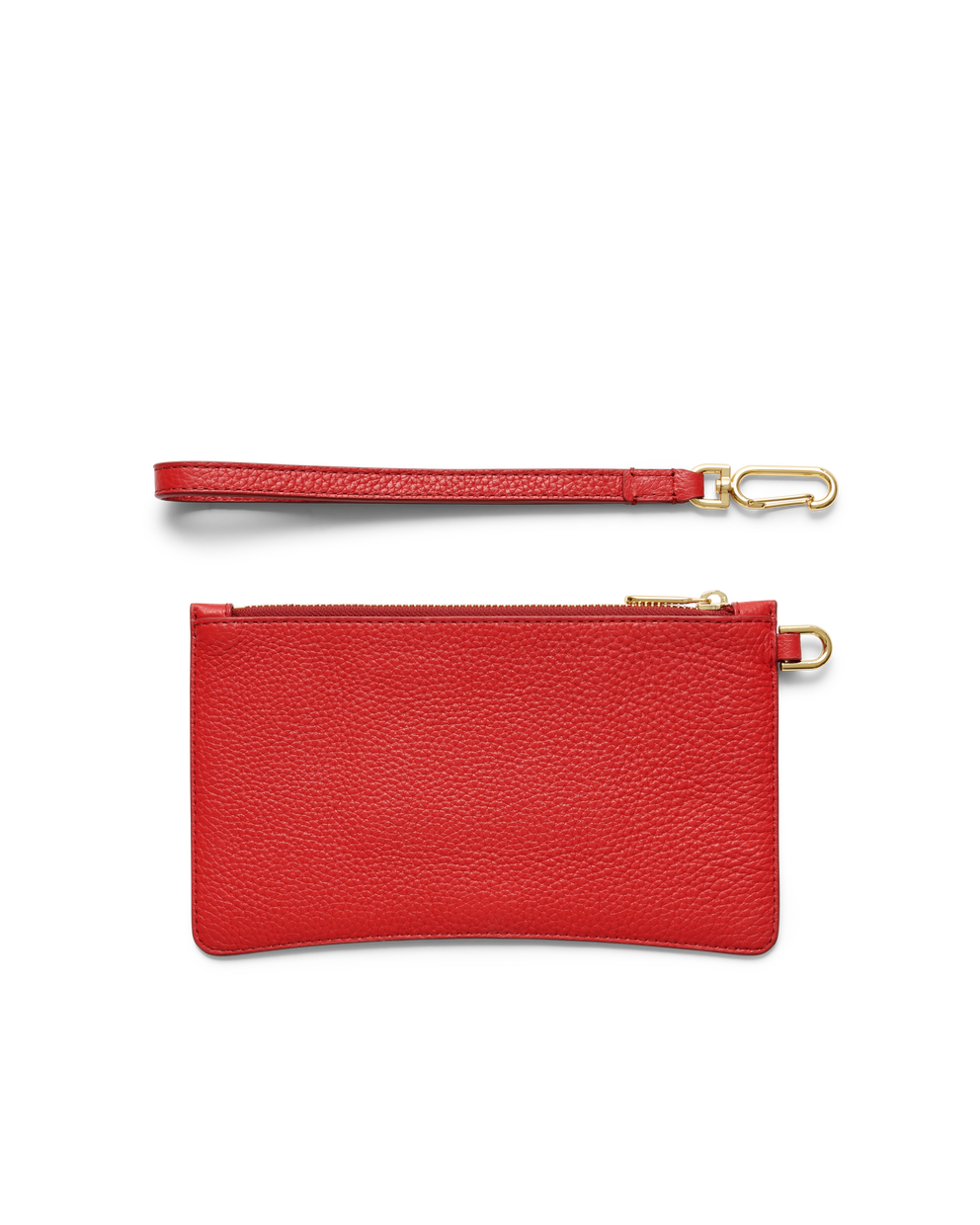 ECCO® Wristlet Pebbled Leather Pouch Bag - Red - Back