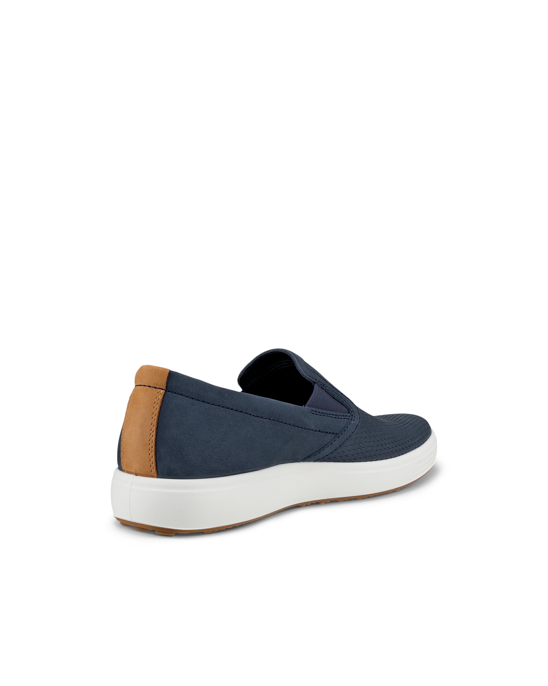 Men's ECCO® Soft 7 Nubuck Slip-On - Blue - Back