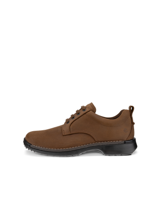 Men's ECCO® Fusion Nubuck Derby Shoe - Brown - Outside