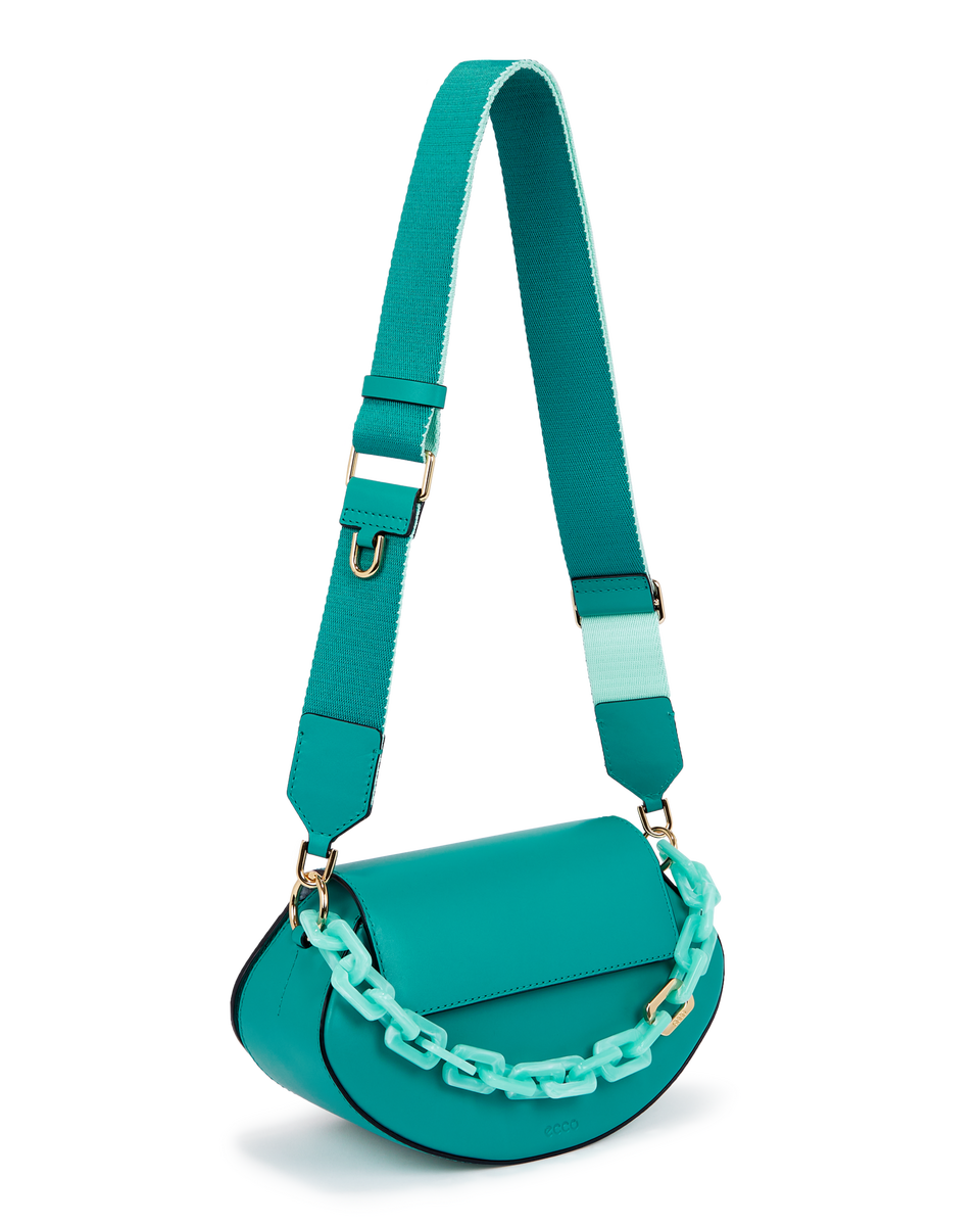 ECCO Weeble M Chain Leather Crossbody Bag Green