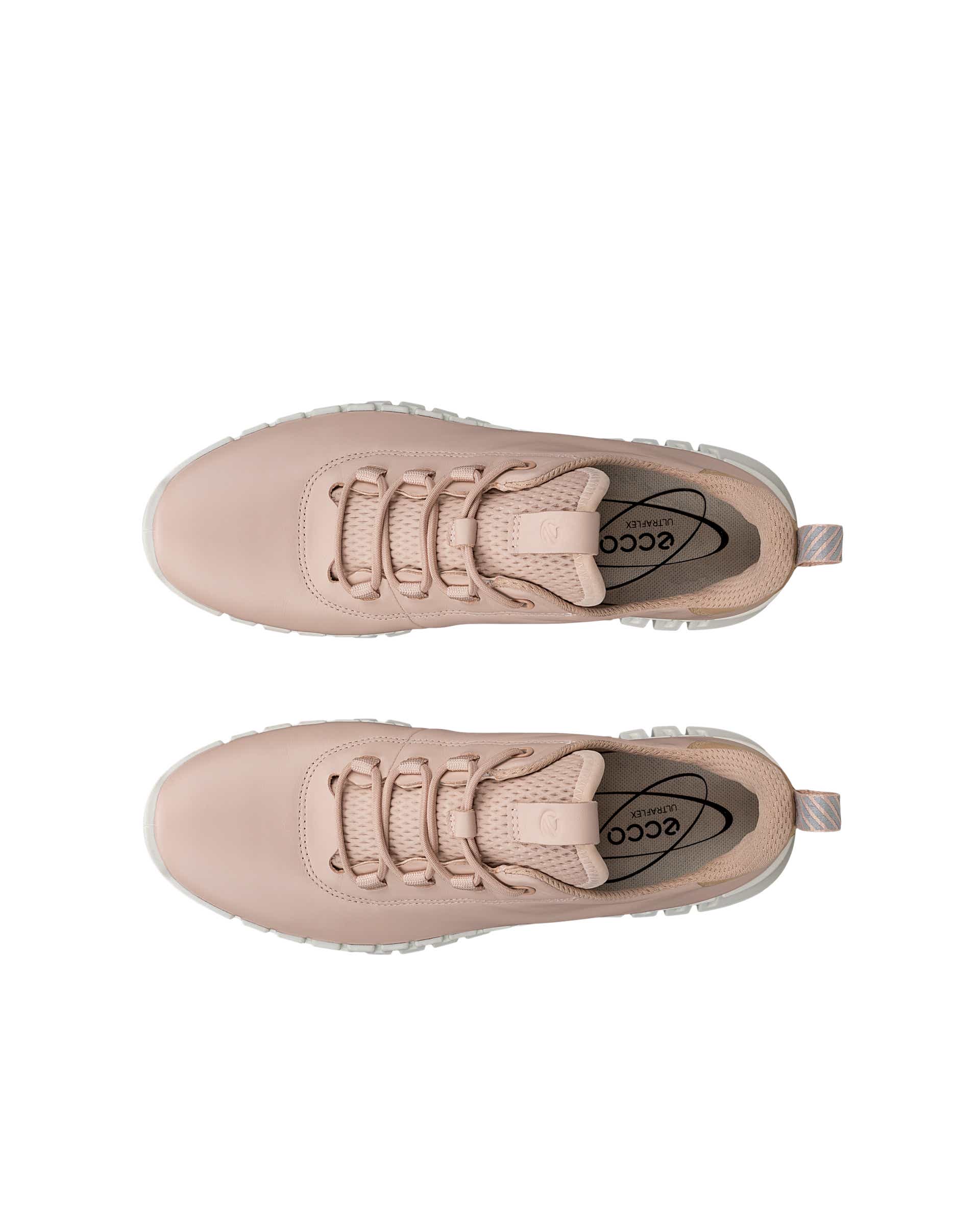 Women's ECCO® Gruuv Leather Sneaker - Pink - Top left pair