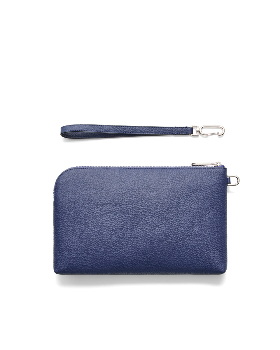 ECCO Wristlet Large Soft Pebbled レザークラッチバッグ | Blue