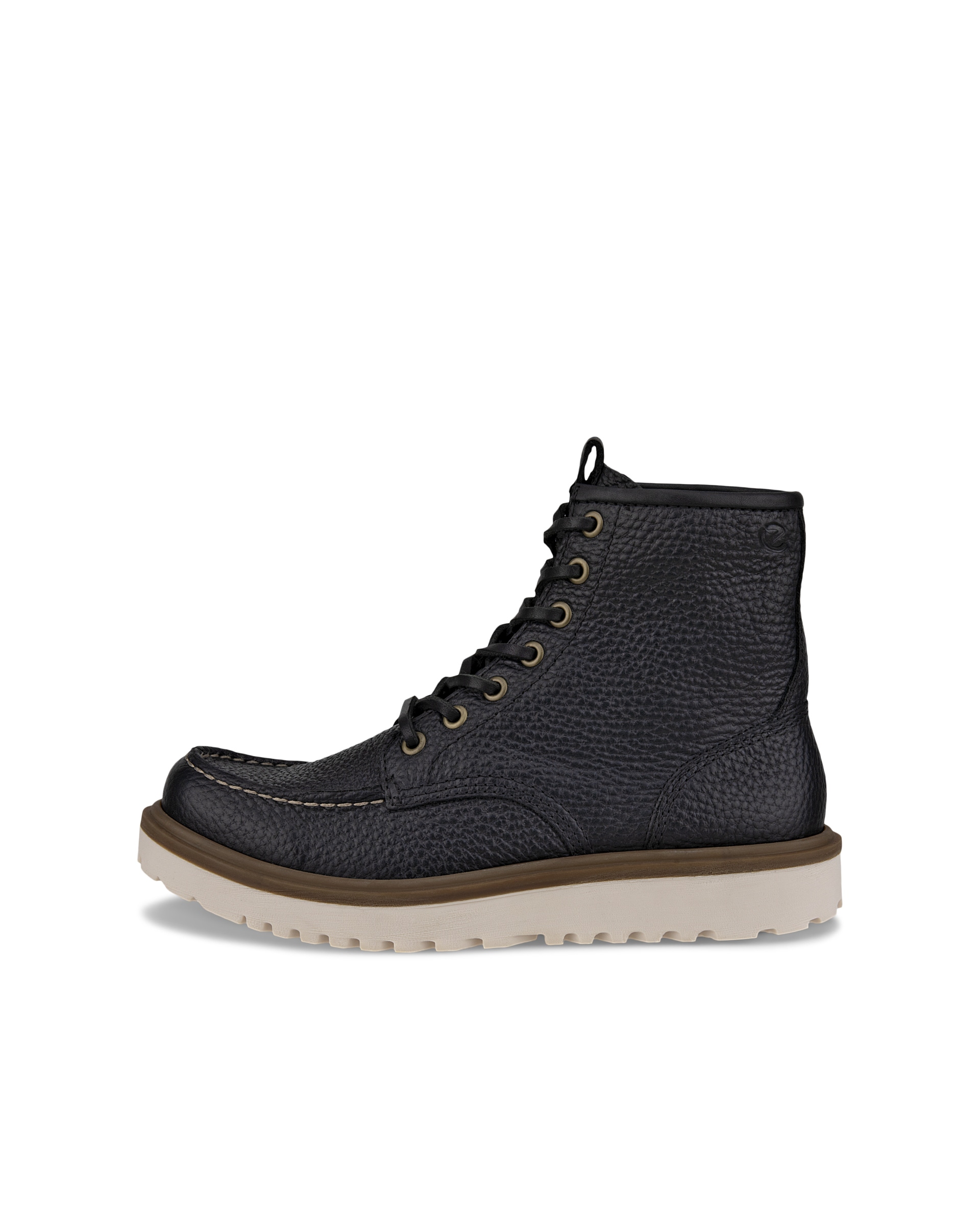 Botas de piel con puntera pespunteada ECCO® Staker para mujer - Negro - Outside