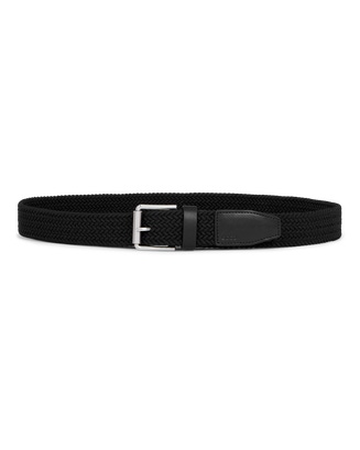 Men's ECCO® Formal Textile Braided Belt - Black - Main