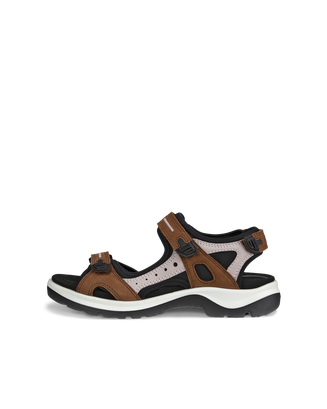 Women's ECCO® Offroad Nubuck Hiking Sandal - Brown - Outside