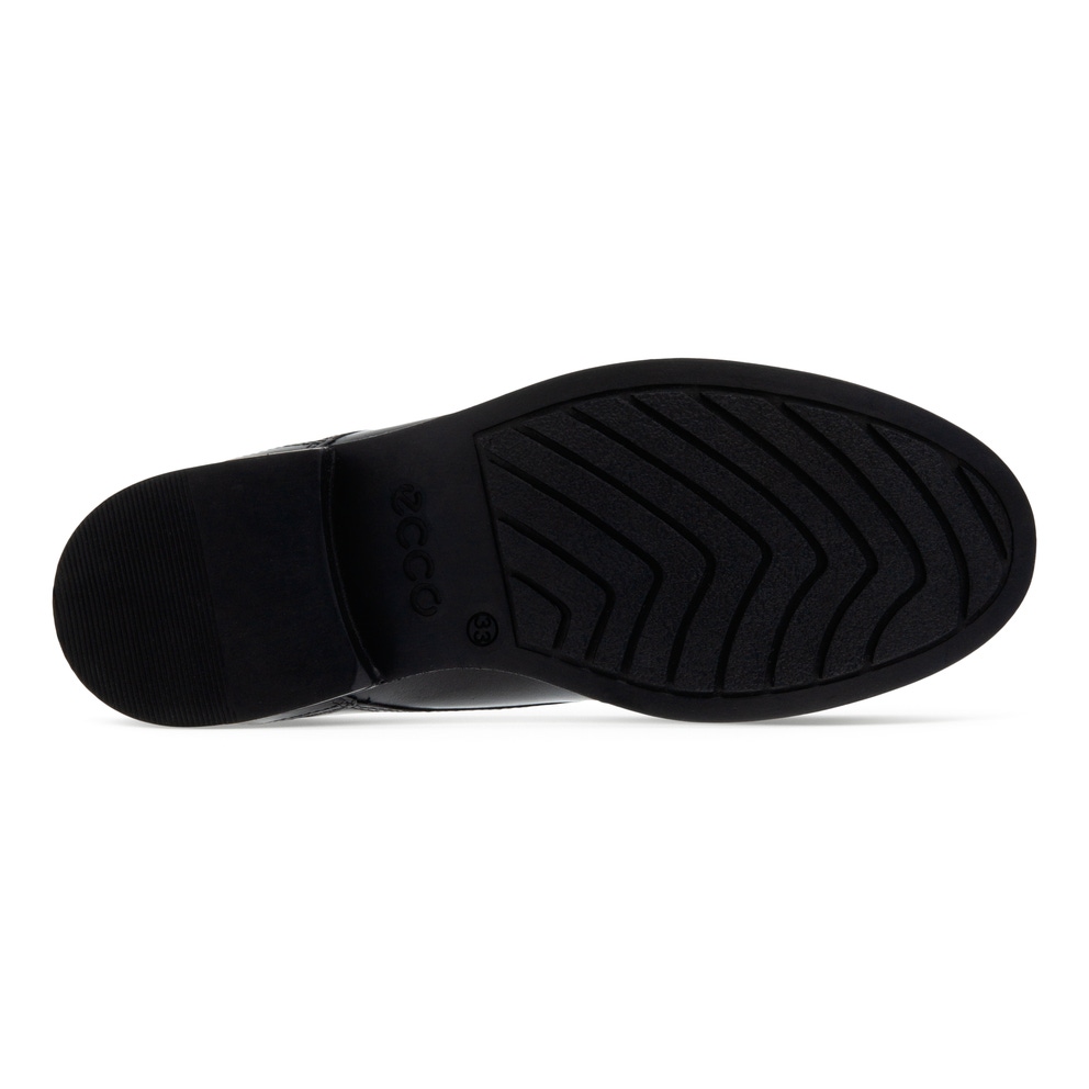 Kids' ECCO® Scholar Leather Shoe - Black - Sole