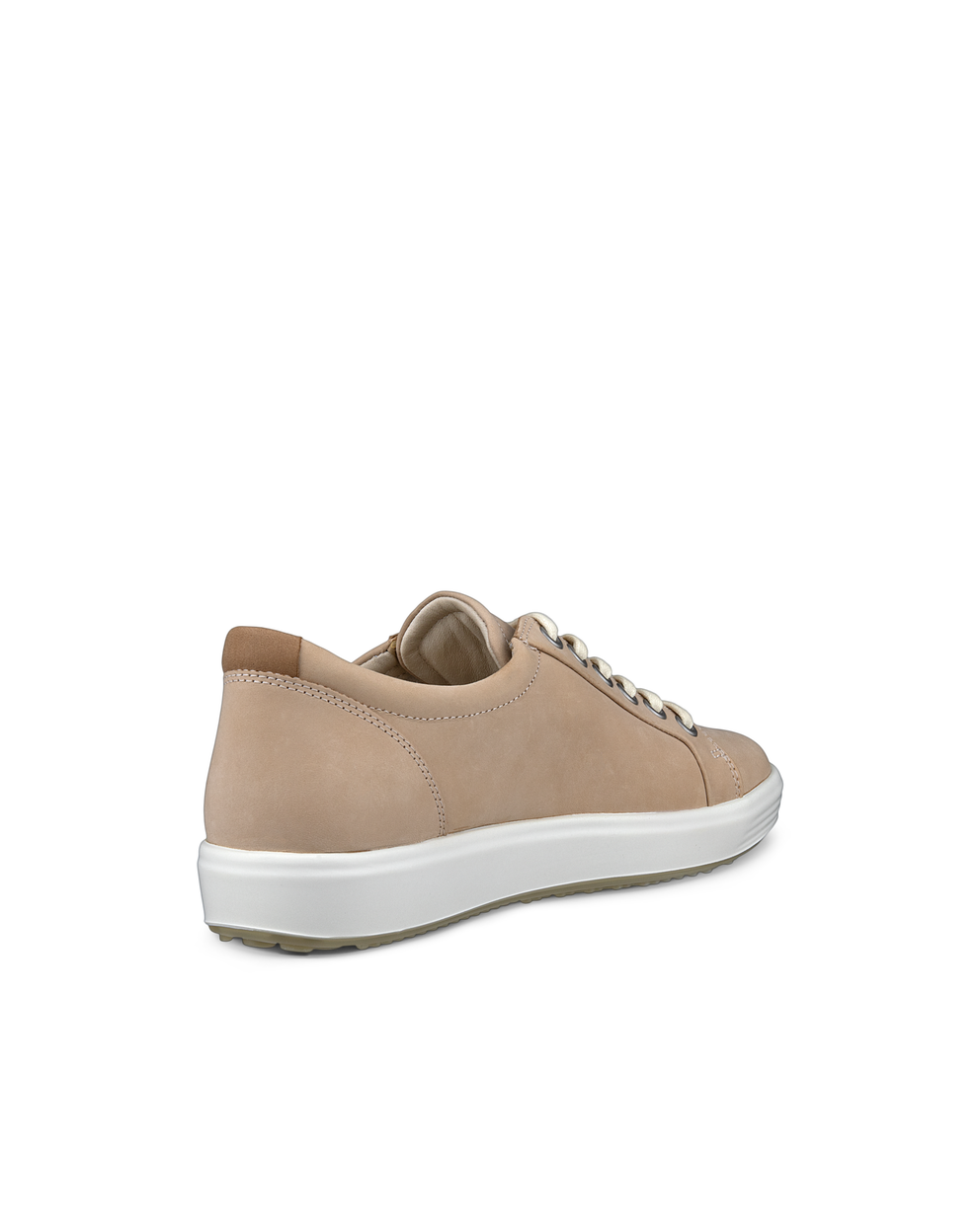 Women's ECCO® Soft 7 Leather Sneaker - Beige - Back