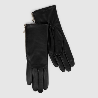 Women's ECCO® Leather Gloves - Black - Main