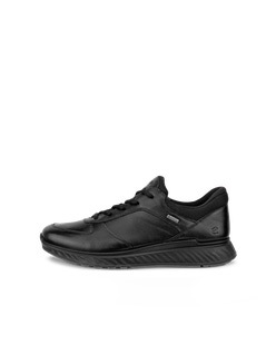 Men's ECCO® Exostride Leather Gore-Tex Outdoor Sneaker - Black - Outside