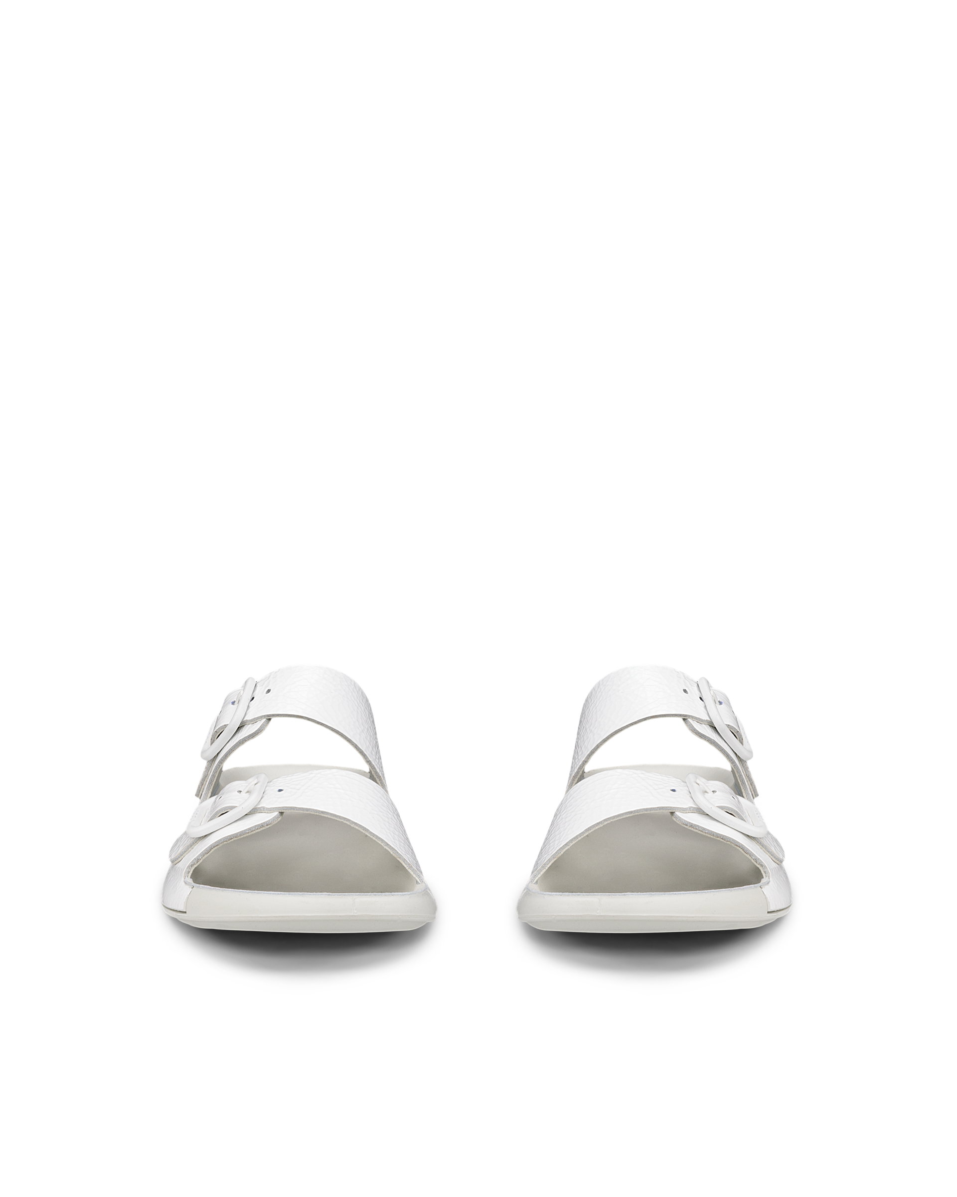 여성용 ECCO® Cozmo 가죽 투 스트랩 샌들 - White - Front pair