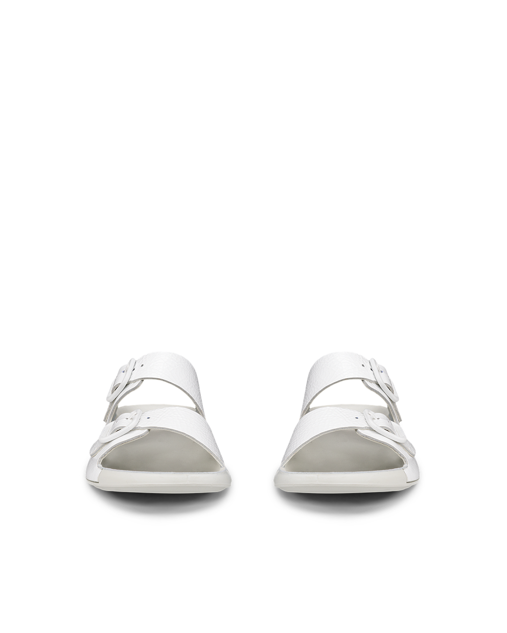 여성용 ECCO® Cozmo 가죽 투 스트랩 샌들 - White - Front pair