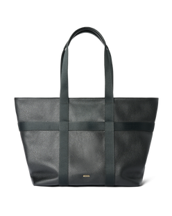 ECCO® Globetrotter Tote Leather Waterproof Pebbled Bag - Black - Main