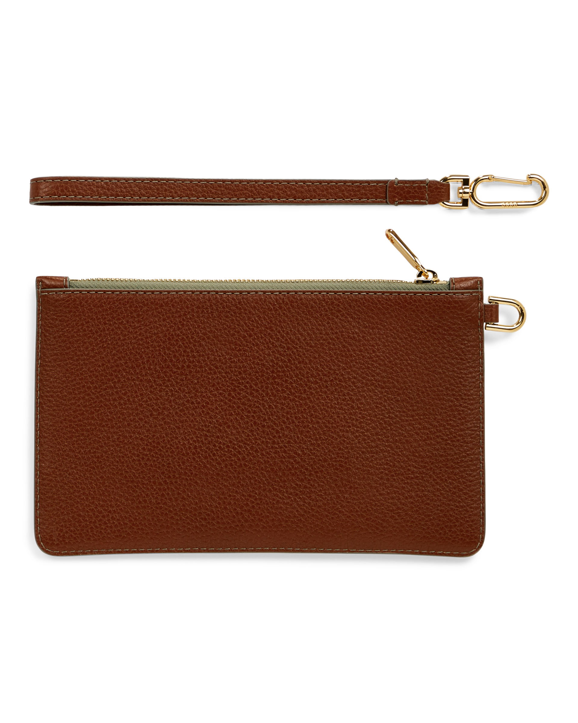 ECCO® Wristlet Pebbled Leather Clutch Bag - Brown - Back