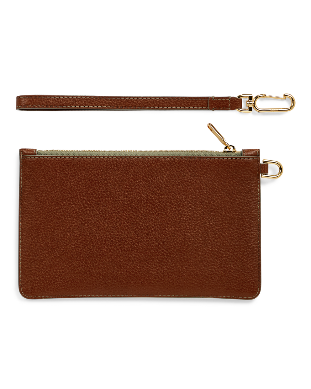 ECCO® Wristlet Pebbled Leather Clutch Bag - Brown - Back