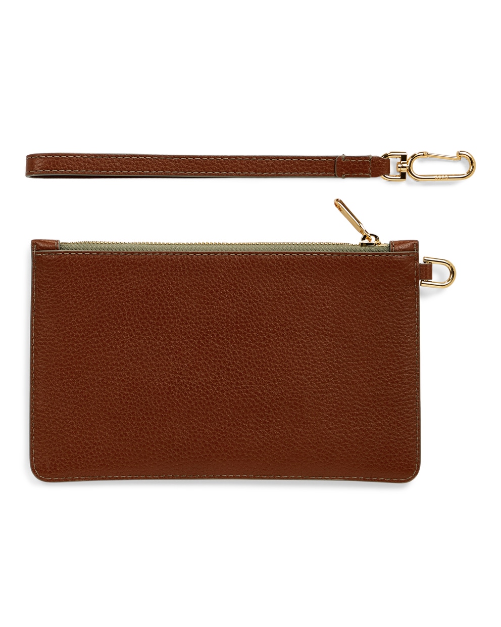 ECCO® Wristlet Pebbled Leather Clutch Bag - Brown - Back