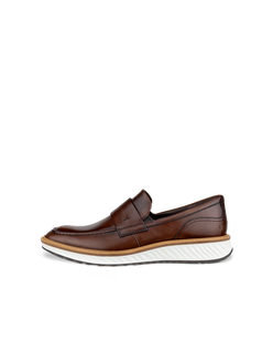 Men's ECCO® St.1 Hybrid Nubuck Slip-On Dress Shoe - Brown - Outside