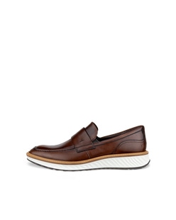 Men's ECCO® St.1 Hybrid Nubuck Slip-On Dress Shoe - Brown - Outside