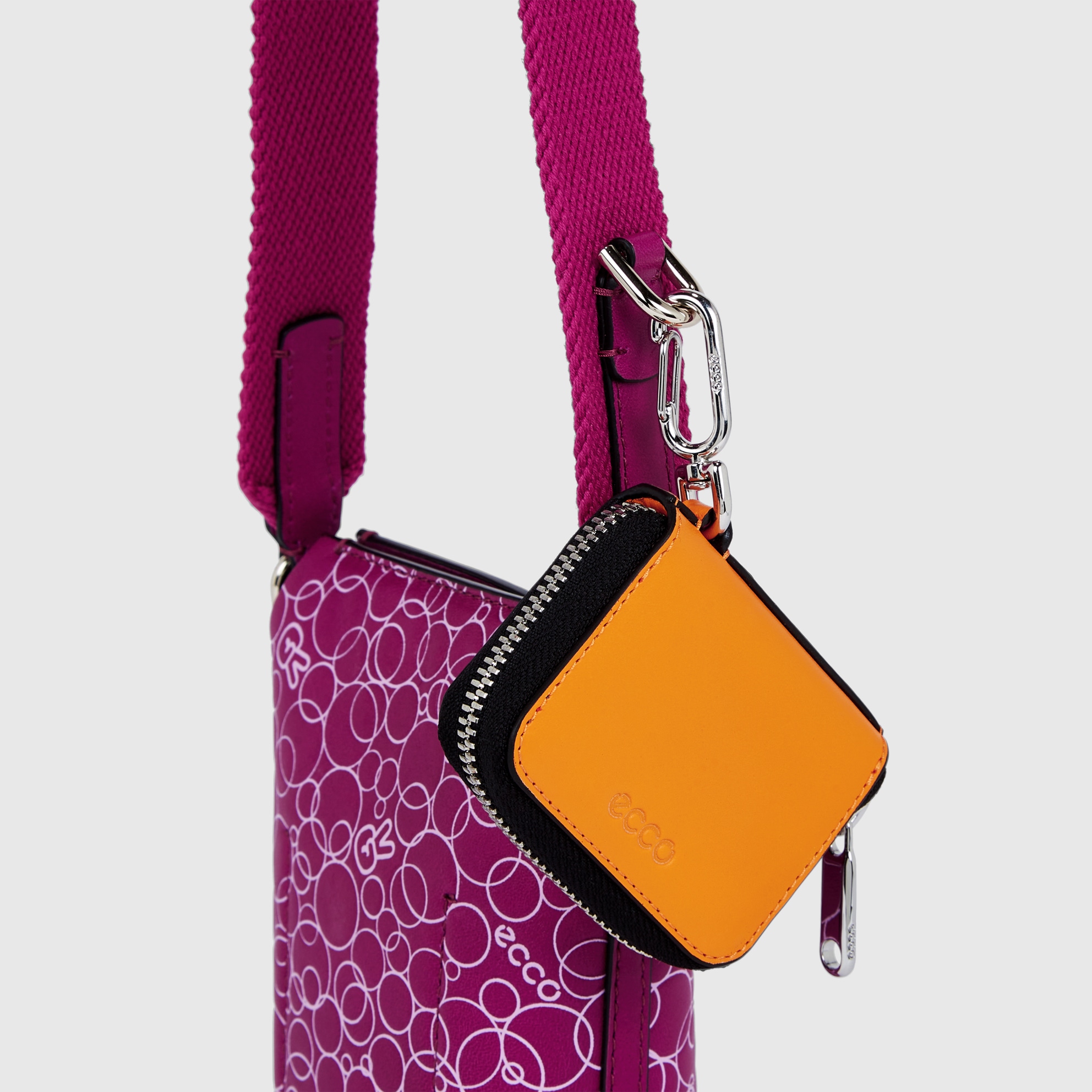 ECCO® Pot Peace Leather Crossbody Bag - Purple - Detail-1