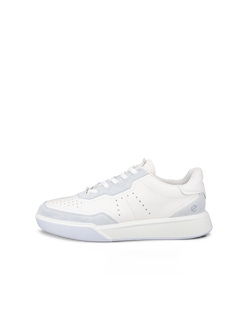 Women's ECCO® Street Court Leather Sneaker - White - Outside