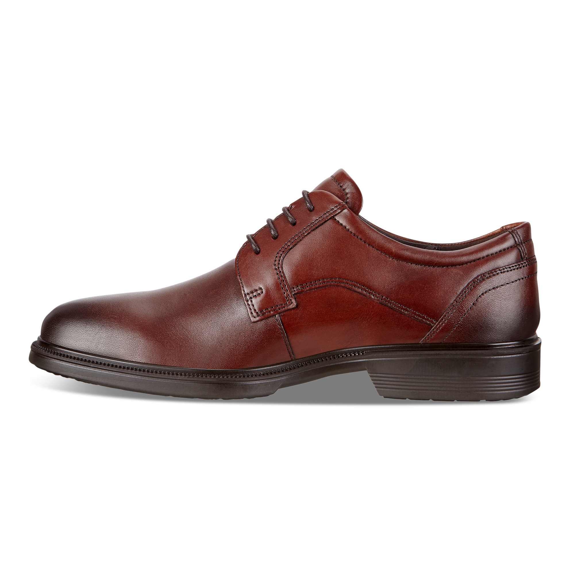 ECCO Lisbon Plain Toe Derby Shoes - Brown - Inside