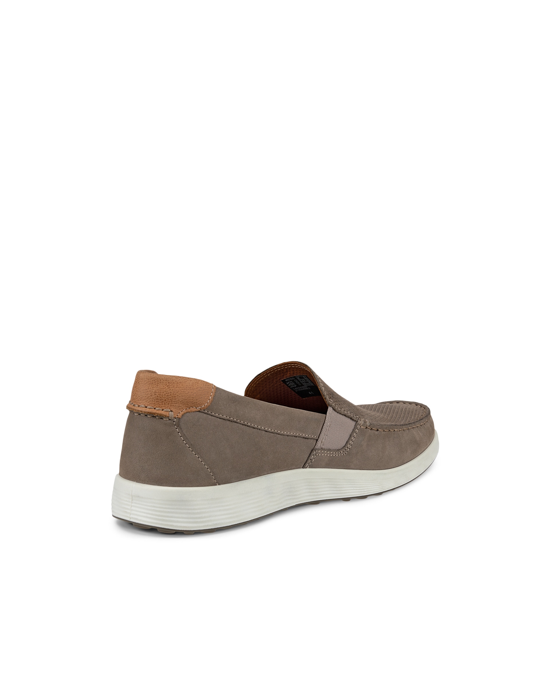 Men's ECCO® S Lite Moc Nubuck Moccasin - Grey - Back