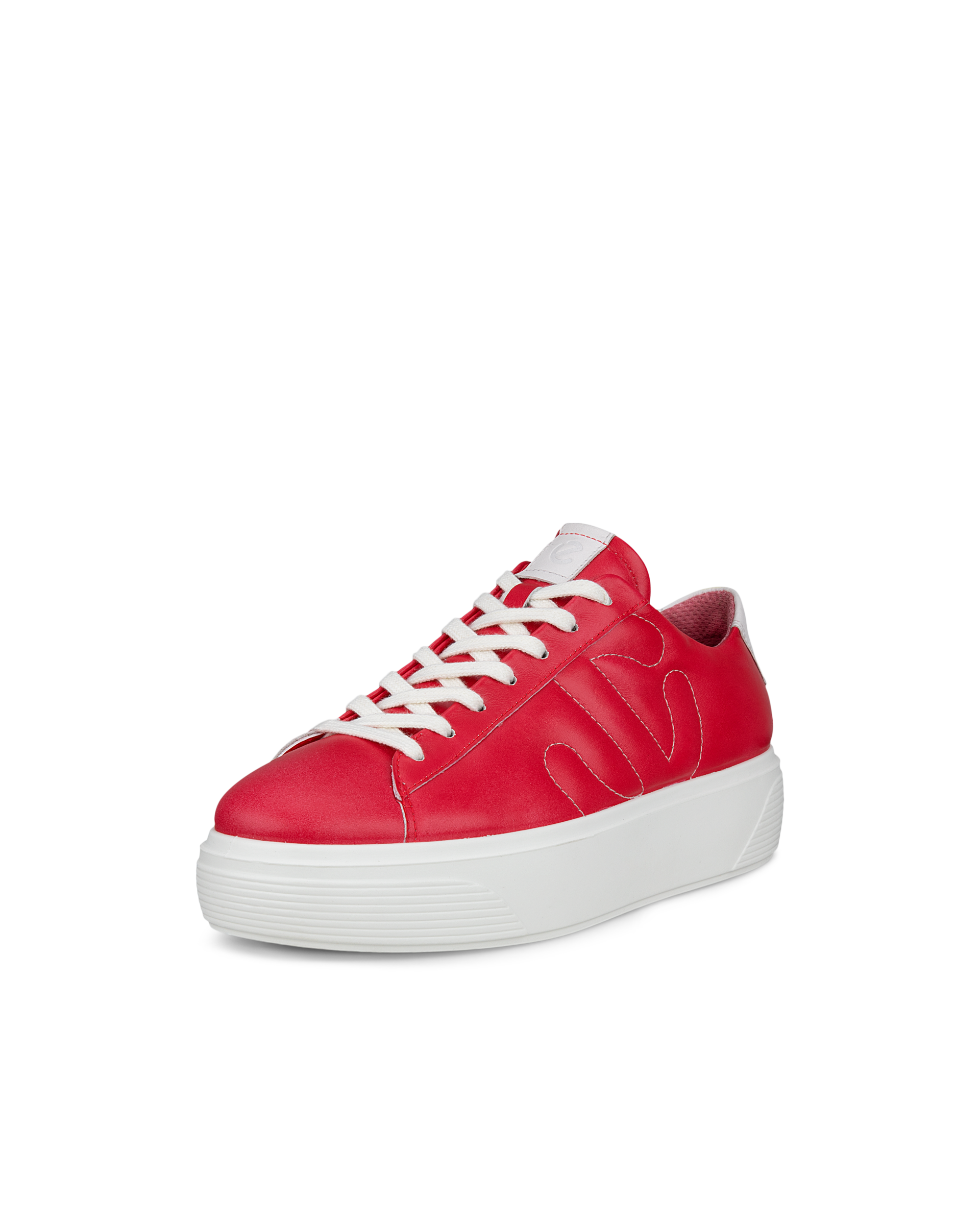 ECCO® Street Platform baskets à plateforme en cuir pour femme - Rouge - Main