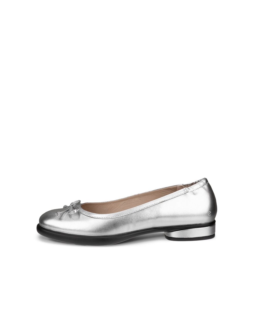 Women's ECCO® Sculpted LX Leather Ballerina - Grey - Outside