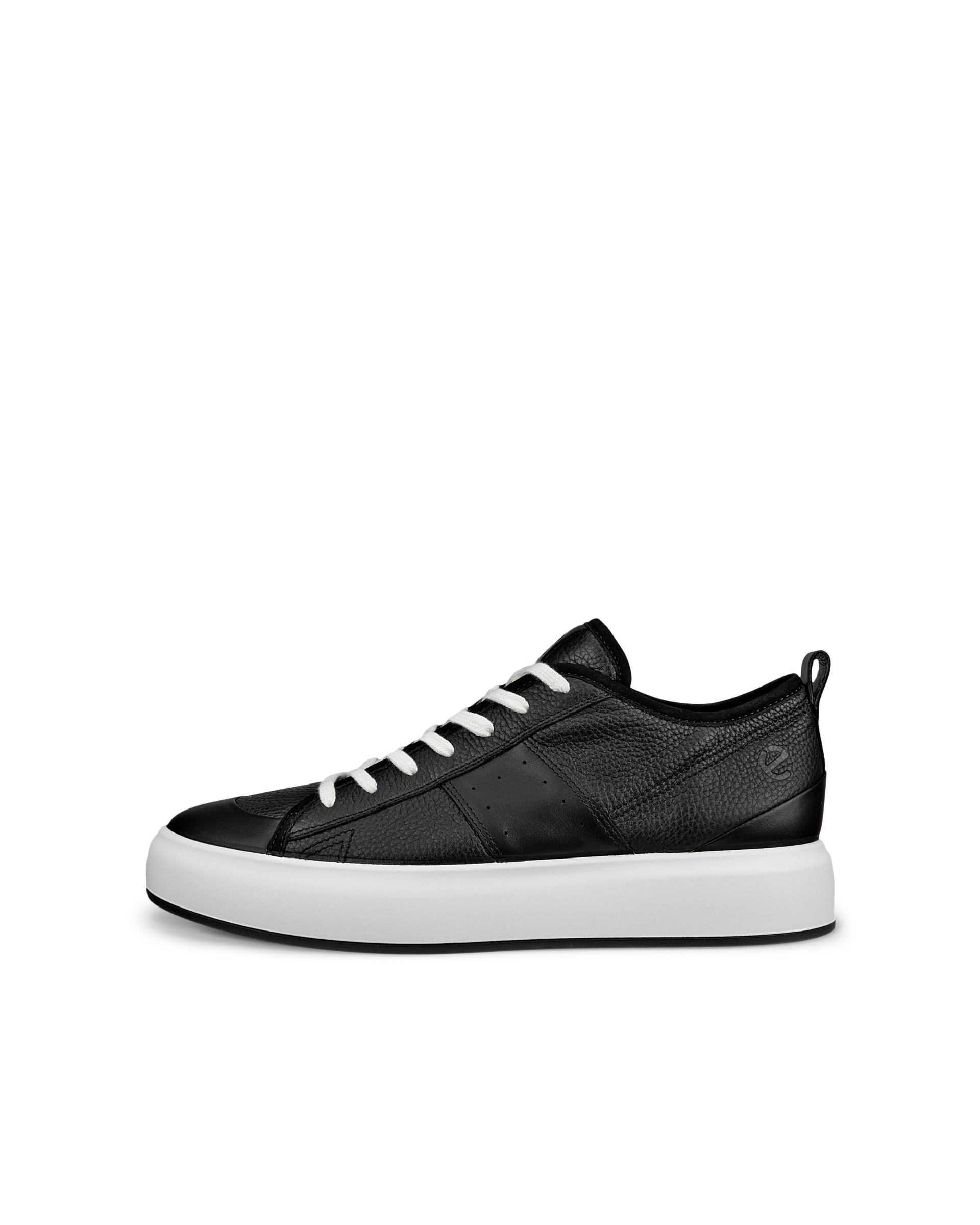 Men's ECCO® Street Ace Leather Sneaker - Black - Outside