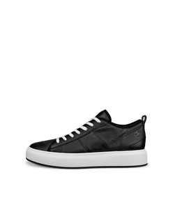 Men's ECCO® Street Ace Leather Sneaker - Black - Outside