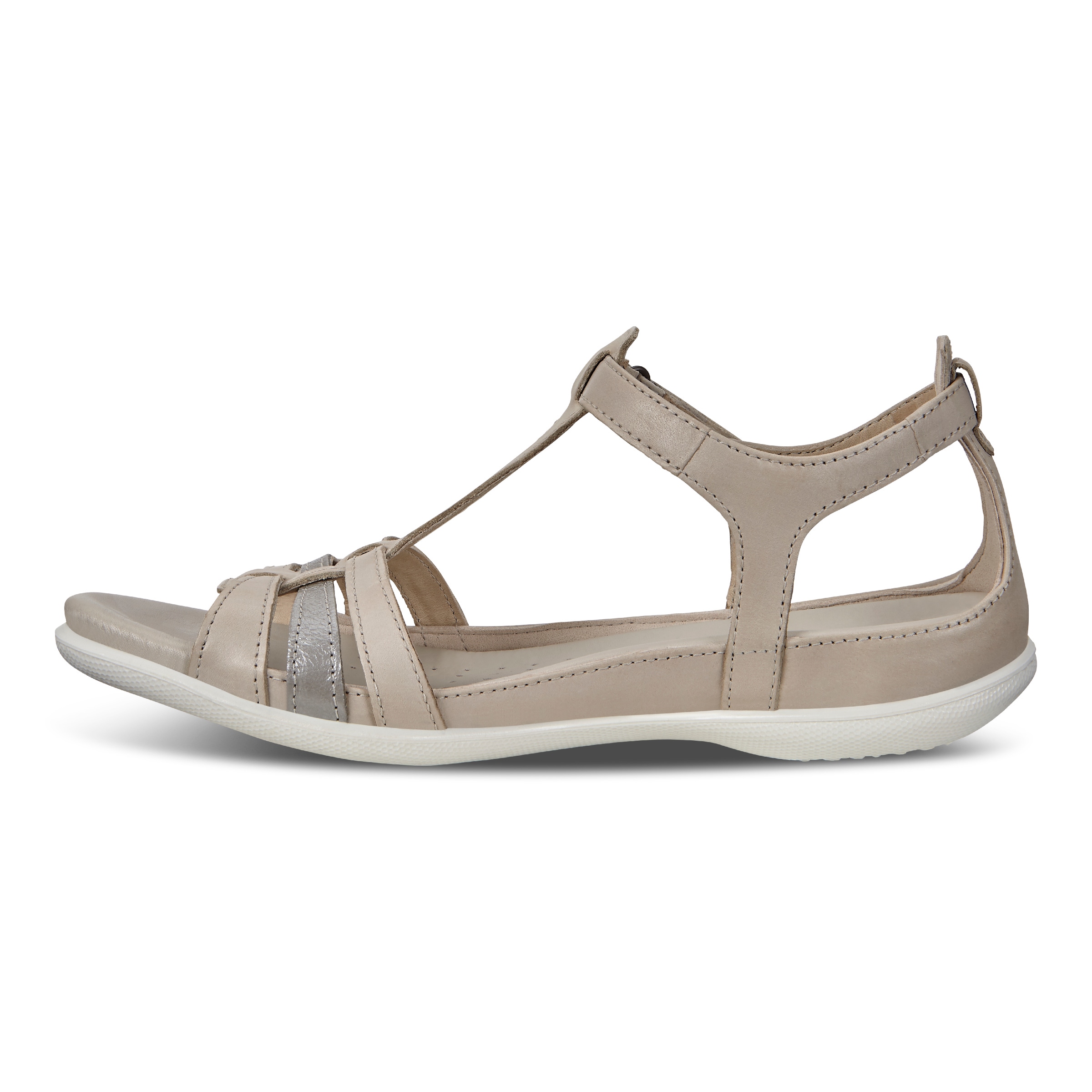 ECCO Flash T-strap Sandals - Grey - Inside
