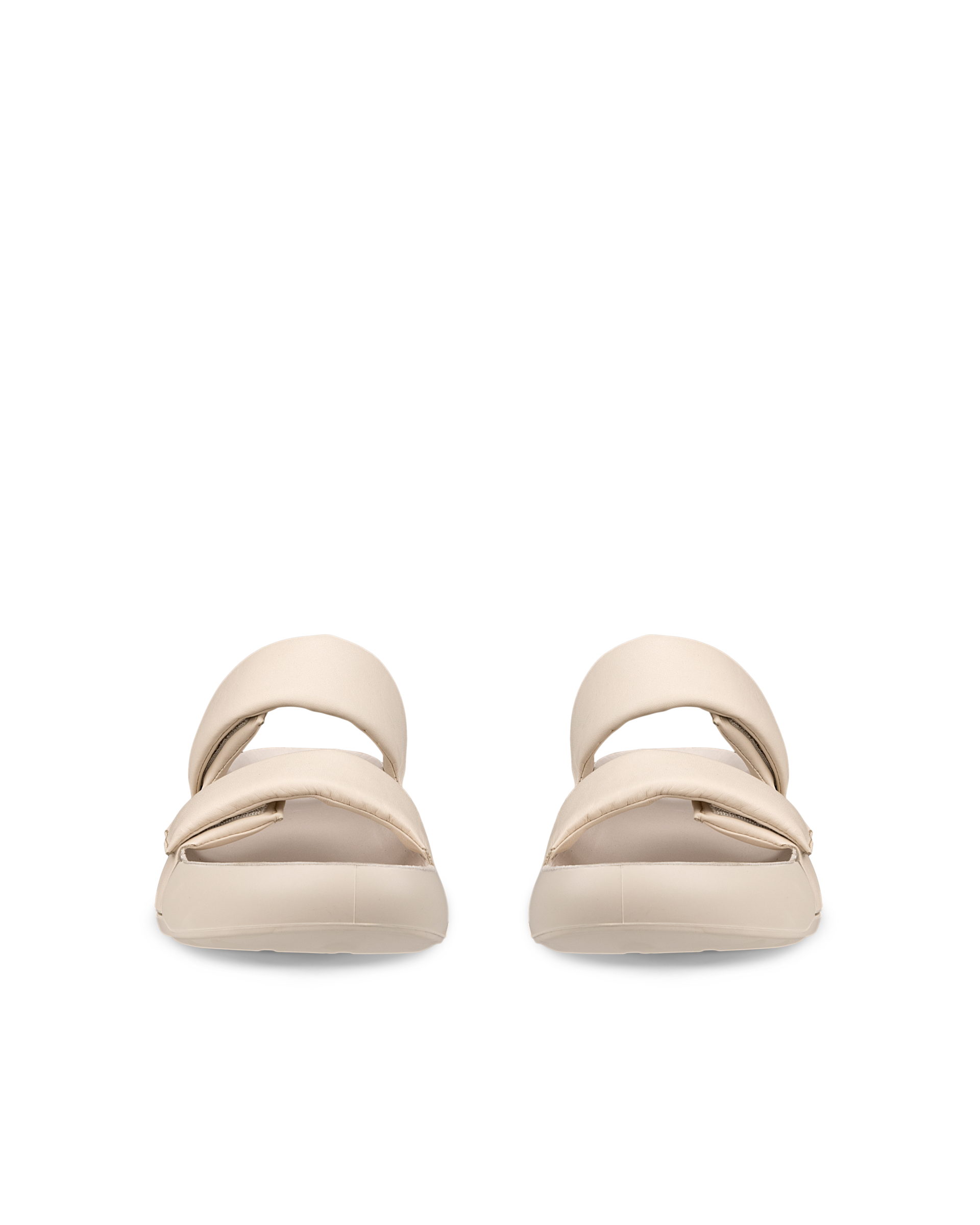 여성용 ECCO® Cozmo PF 가죽 투 스트랩 샌들 - Beige - Front pair