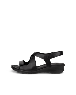 Women's ECCO® Felicia Nubuck Wedge Sandal - Black - Outside