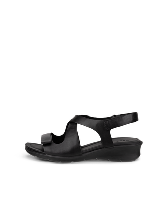 Sandalias de piel con cuña ECCO® Felicia para mujer - Negro - Outside