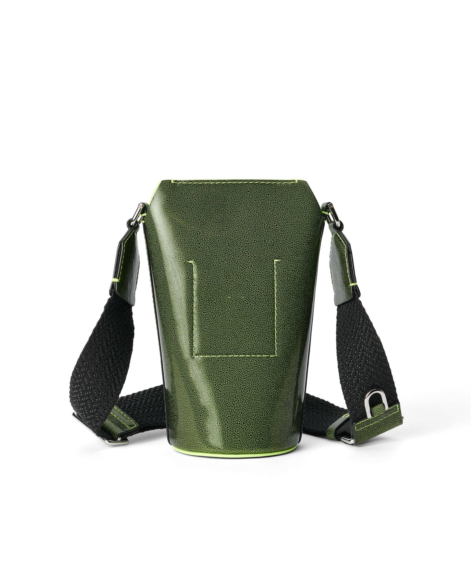 ECCO® Pot Cracked Leather Crossbody Bag - Green - Back