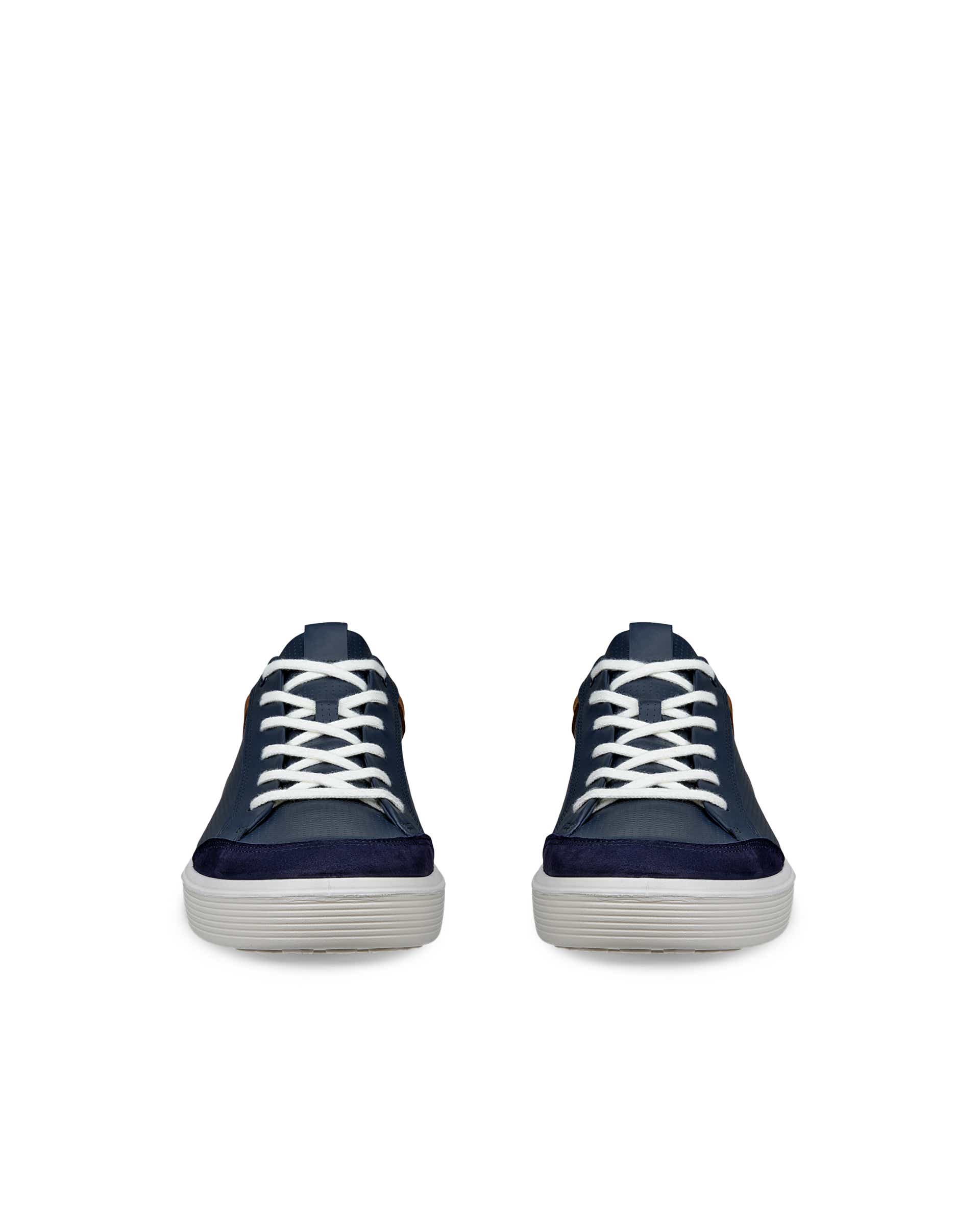 Men's ECCO® Soft 60 Leather Sneaker - Blue - Front pair