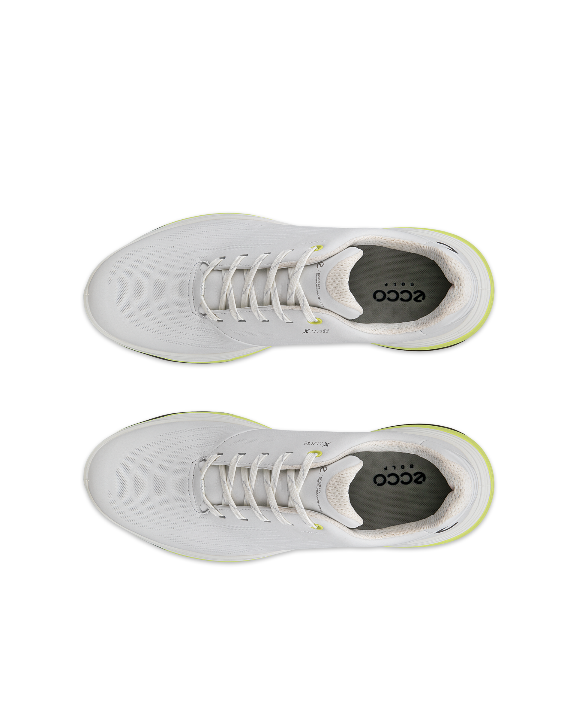 남성 ECCO® Golf LT1 가죽 방수 골프 슈즈 - White - Top left pair