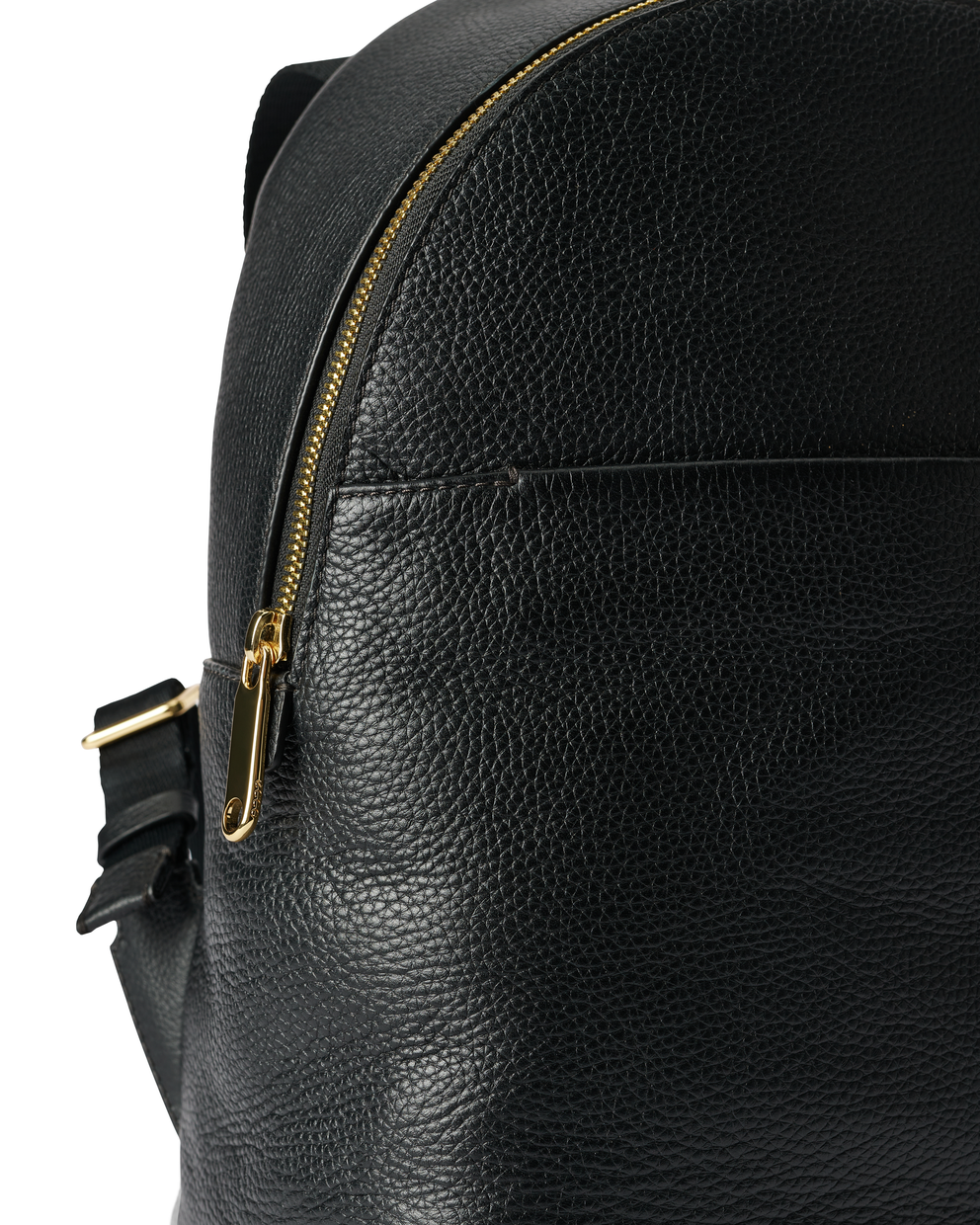 ECCO® Round Pack Pebbled sac à dos en cuir - Noir - Detail-1