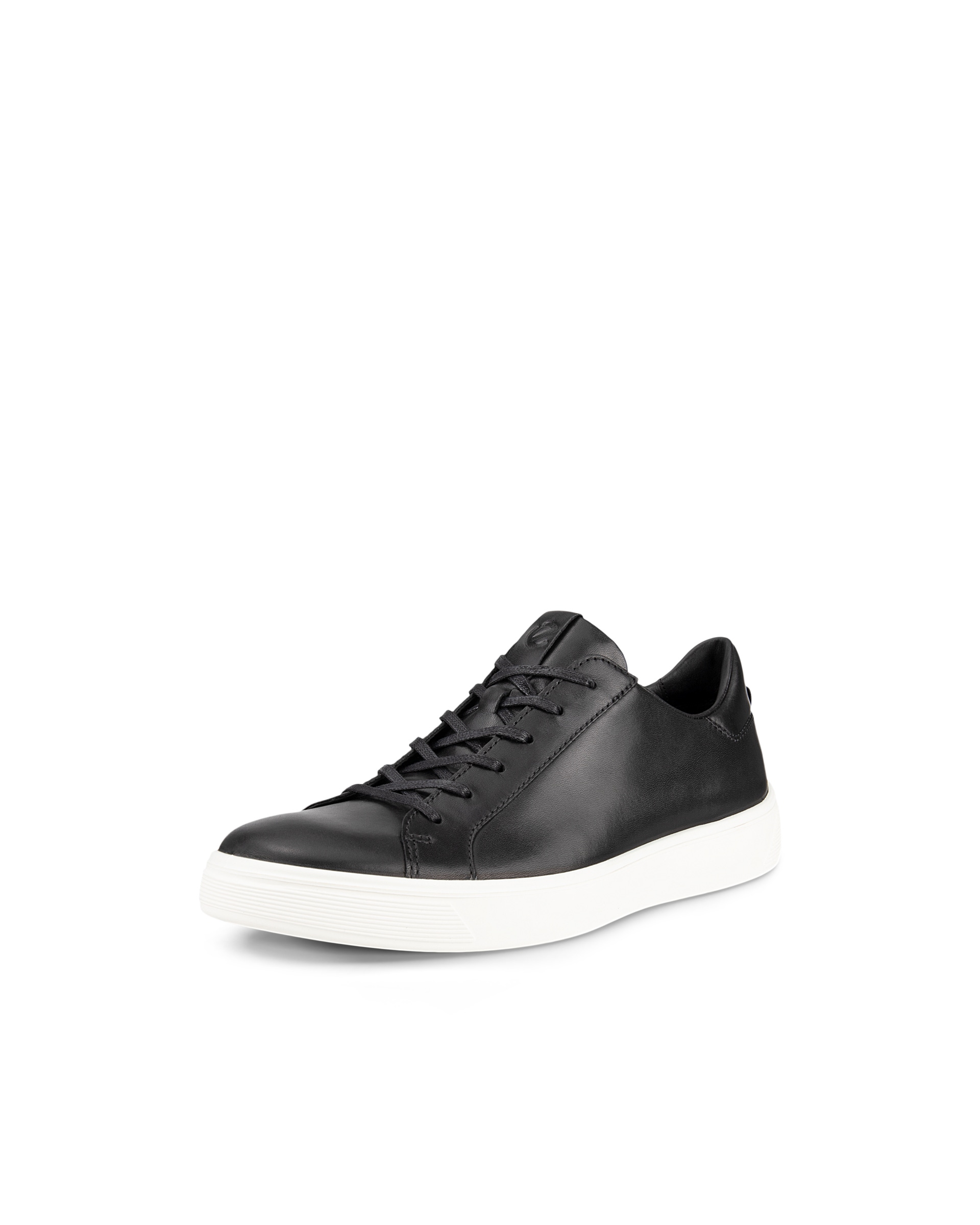 Men's ECCO® Street Tray Leather Sneaker - Black - Main