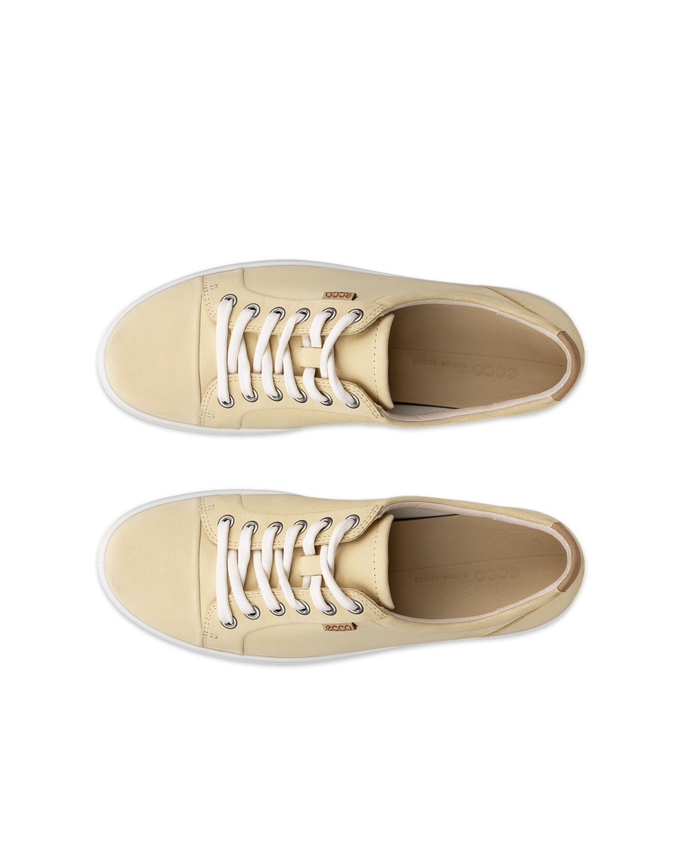 Women's ECCO® Soft 7 Nubuck Sneaker - Yellow - Top left pair