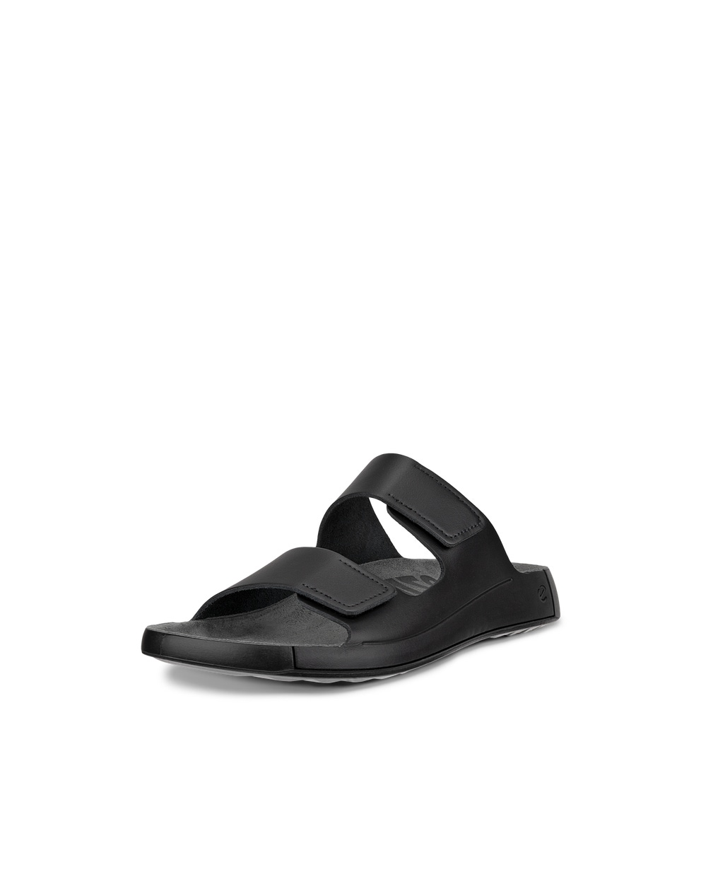 Men's ECCO® Cozmo Leather Two Strap Sandal - Black - Main