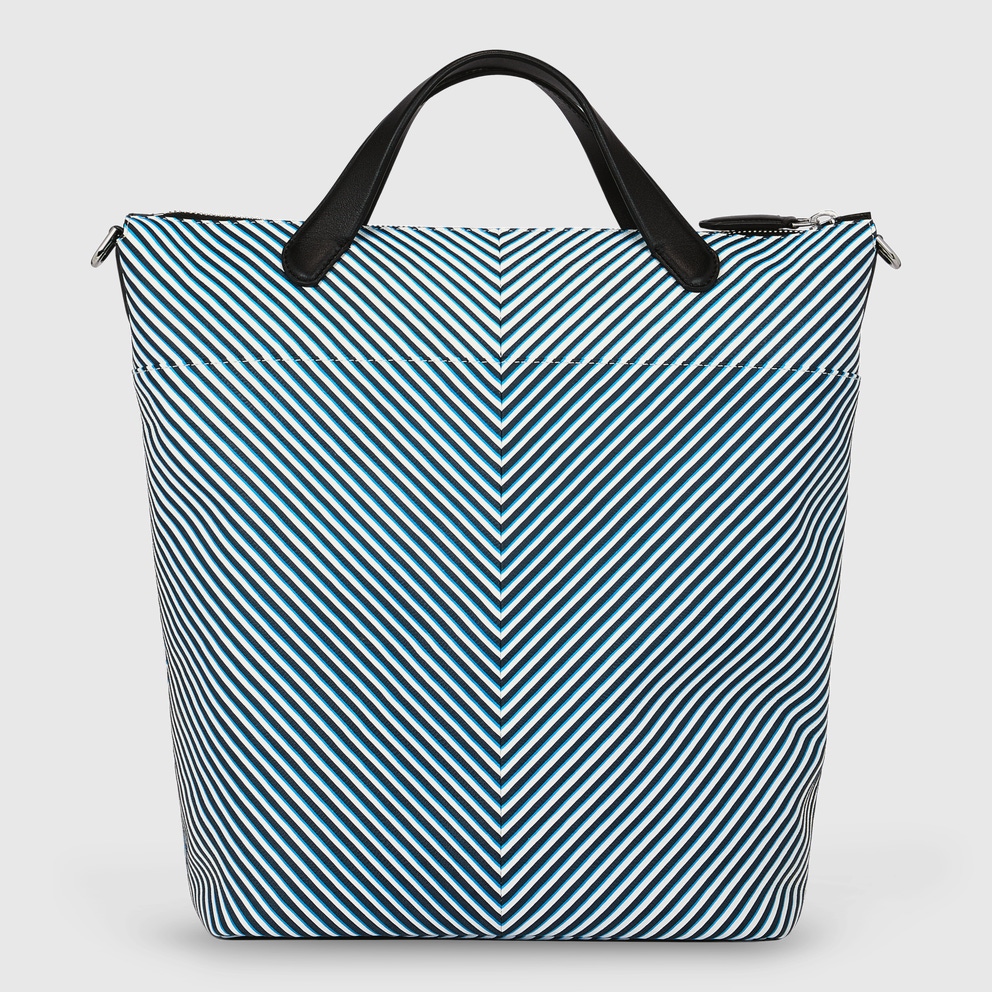 ECCO® E Stripe Leather Tote Bag - Blue - Back