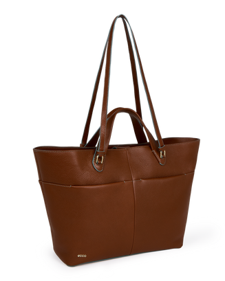 ECCO® Tote Pebbled Leather Tote Bag - Brown - Main