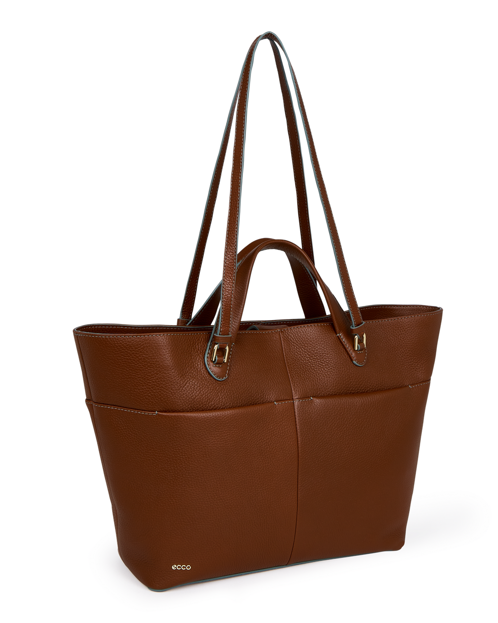 ECCO® Tote Pebbled Leather Tote Bag - Brown - Main