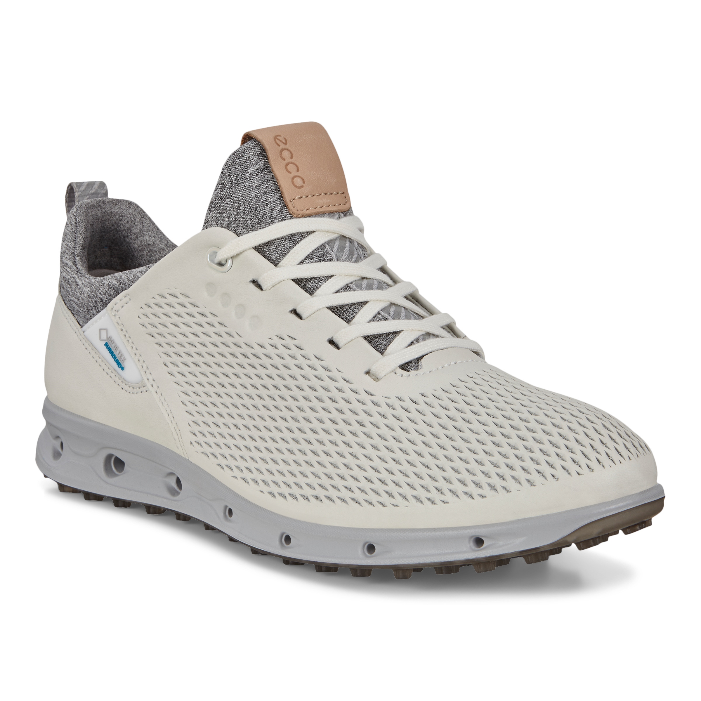 【残りわずか】 Ladies ECCO® Golf Cool Pro Leather Gore-Tex Golf Shoe | White シューズ(女性用)
