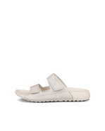 Women's ECCO® Cozmo Nubuck Two Strap Sandal - White - Outside