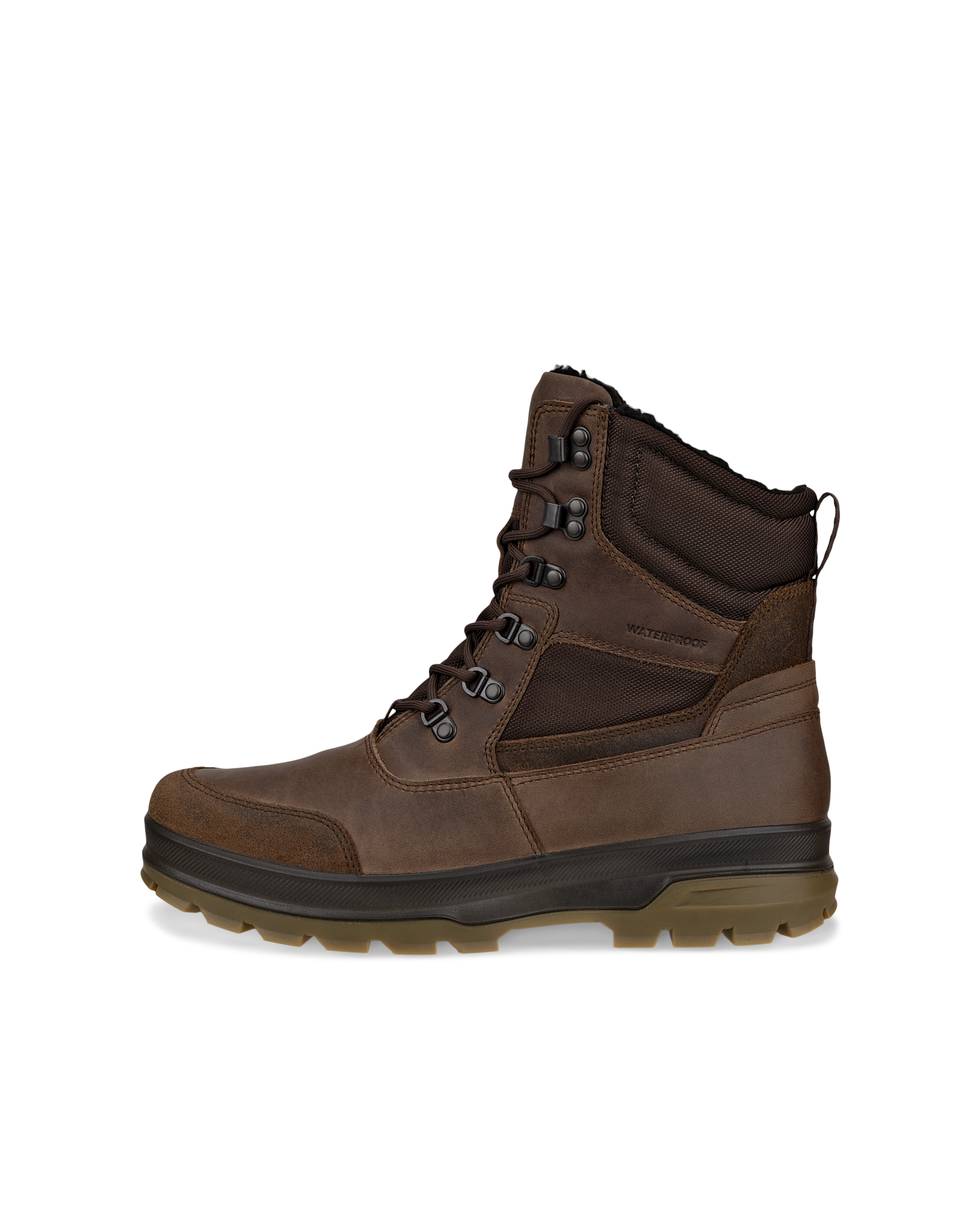 Men's ECCO® Rugged Track Nubuck Waterproof Mid-Cut Outdoor Boot | Brown