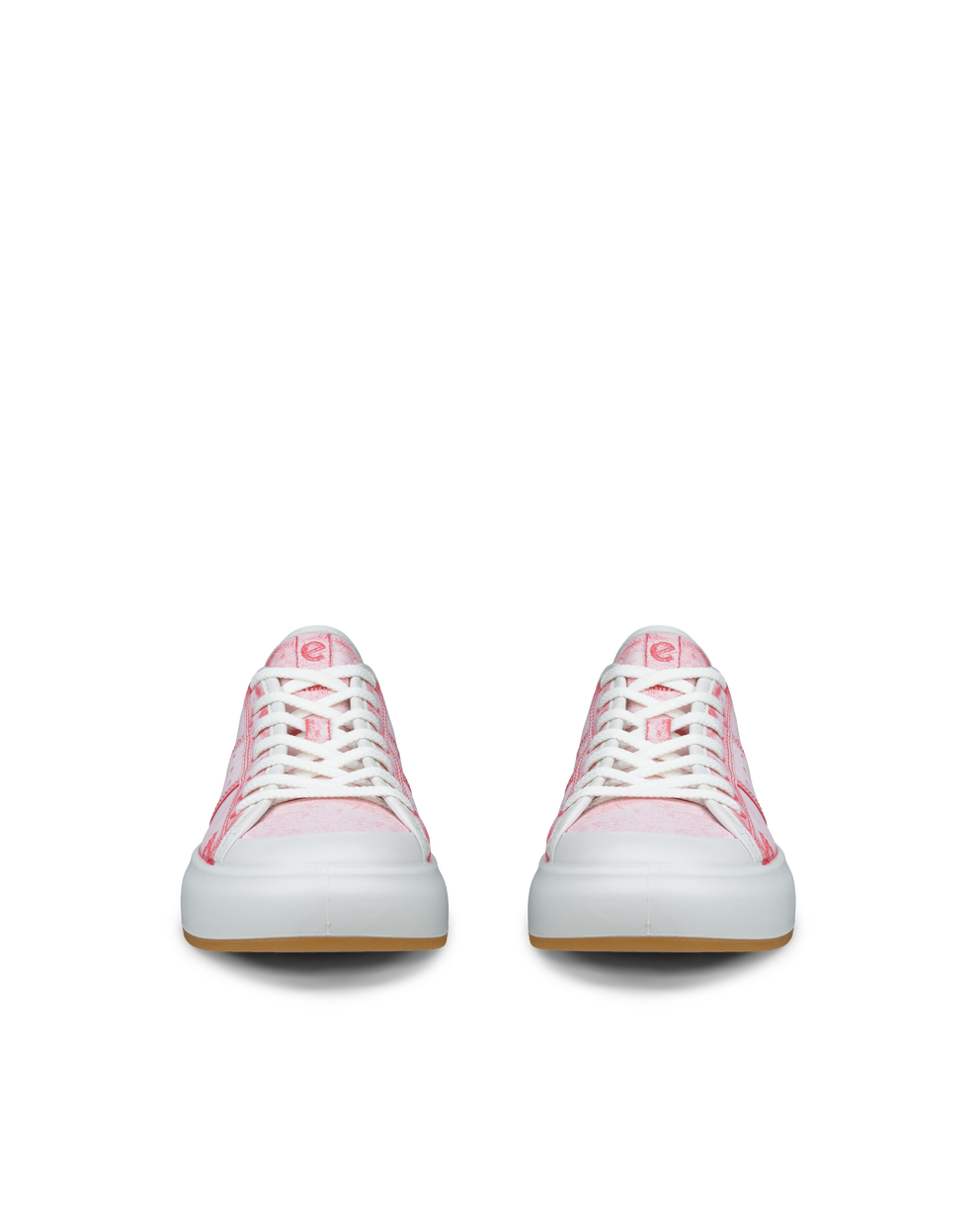 여성용 ECCO® Street Ace 가죽 트레이너 - Pink - Front pair