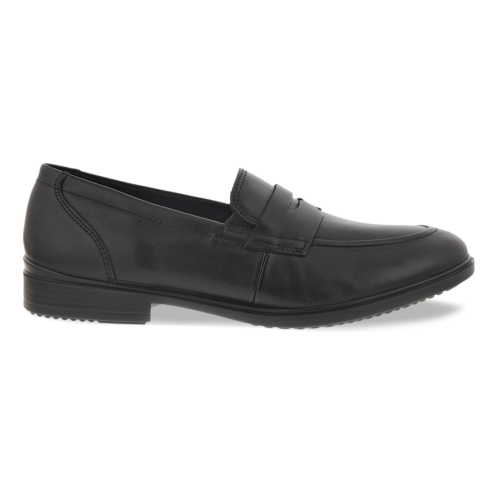 Women's ECCO® Touch 15 B Leather Loafer - Black - Outside