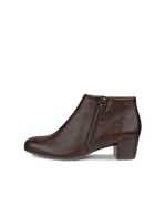 Women's ECCO® Shape 35 Leather Zippered Ankle Boot - Brown - Outside