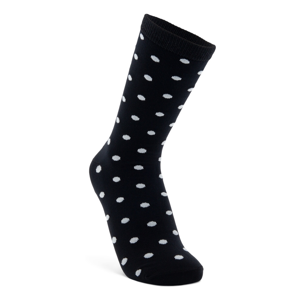 Women's ECCO® Classic Dotted Mid-Cut Socks - Black - Main